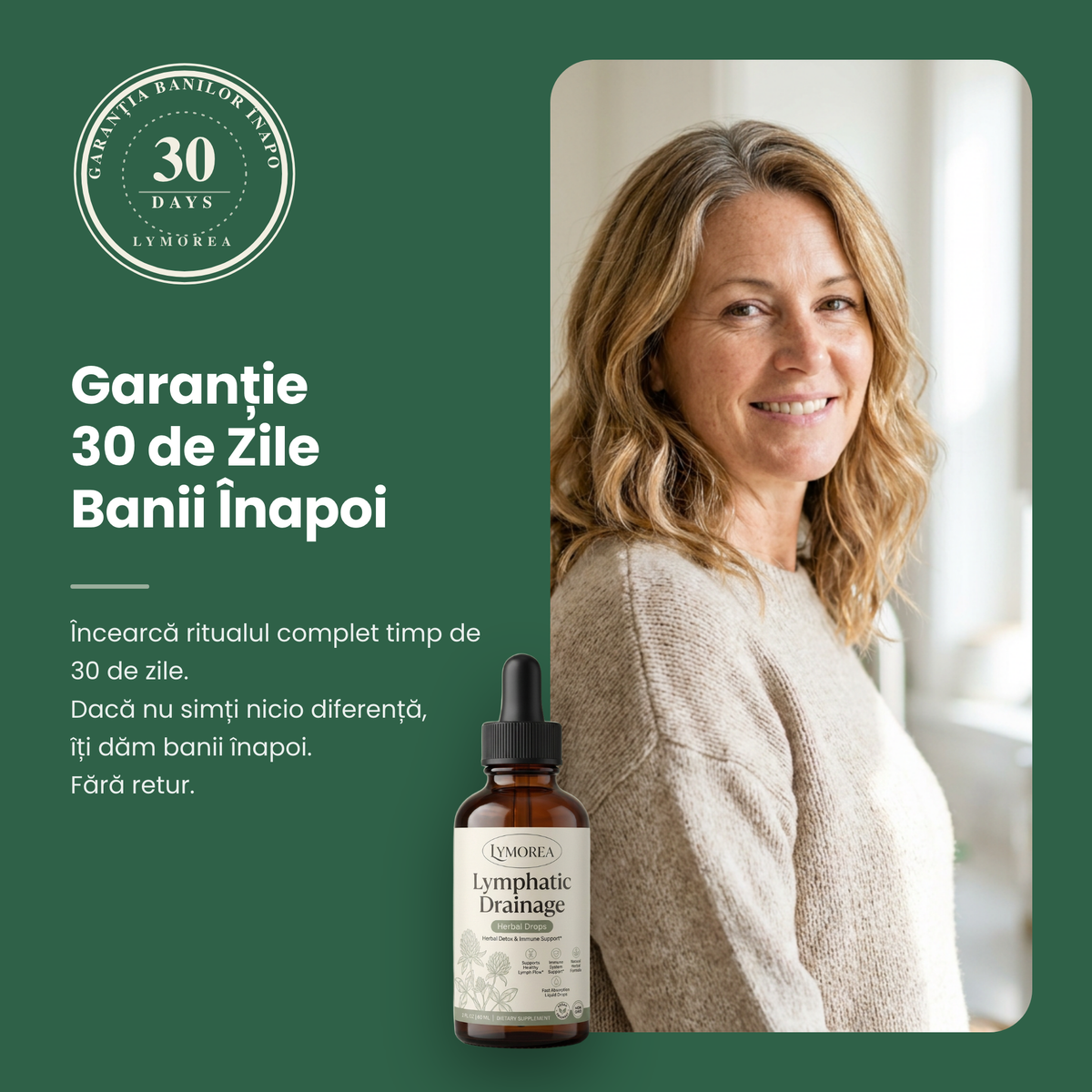Garantie 30 de zile banii inapoi, fara retur
